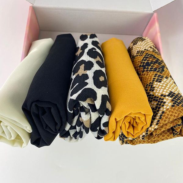 

ethnic clothing muslim leopard printed chiffon scarf arab headscarf malaysian shawls and wraps foulard femme luxury custom hijab box for wom, Red