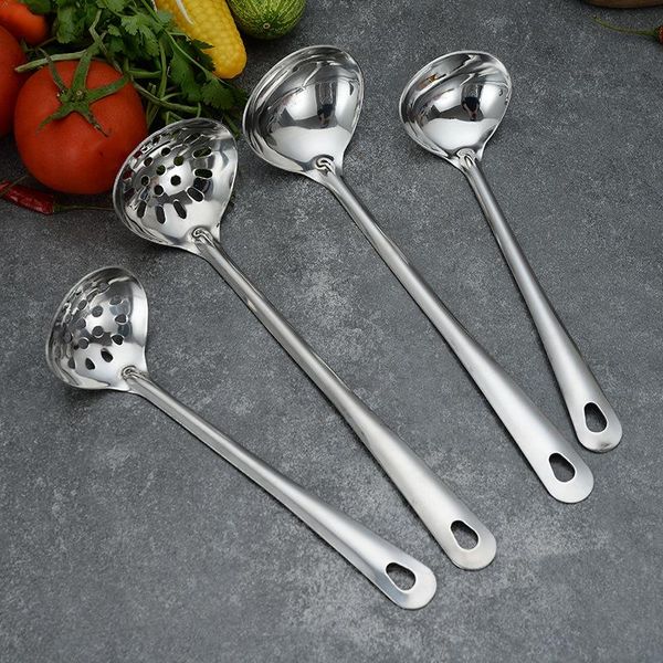 

spoons 1pcs korean stainless steel spoon creative long pot handle flatware soup drinking tools kitchen gadget