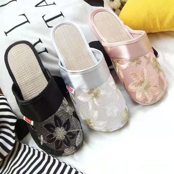 

sandals summer ladies lace non-slip fashion thick-soled casual slippers, Black