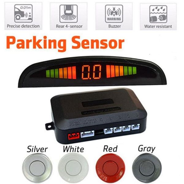 

car rear view cameras& parking sensors universal auto reverse radar 4 lcd adjustable alarm kit portable led display