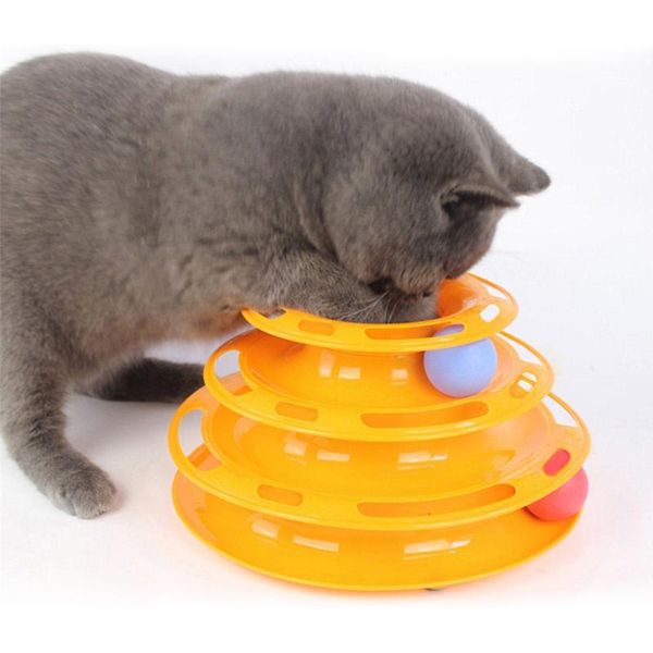 

cat toys three levels intelligence toy for funny tower puzzle candy color grind amusement ball training plate