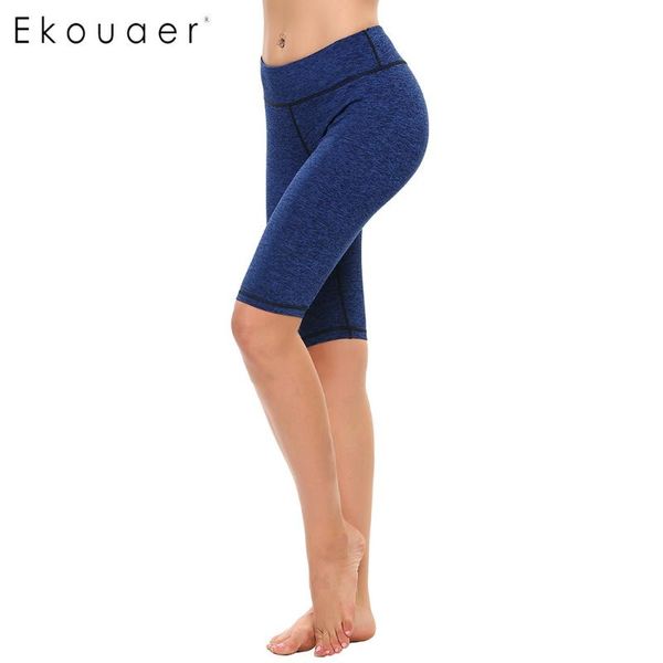 

running shorts yoga women 3/4 short pants skinny leggings compression fitness joggers breathable length gym sports, Black;blue