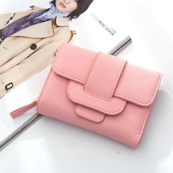 

wallets 2021 ladies wallet korean fashion embossed solid color short paragraph small women's, Red;black
