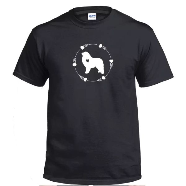 

Great Pyrenees Dog Breed Great Pyrenees Heart Fur Babies Cotton Black T-Shirt, White;black