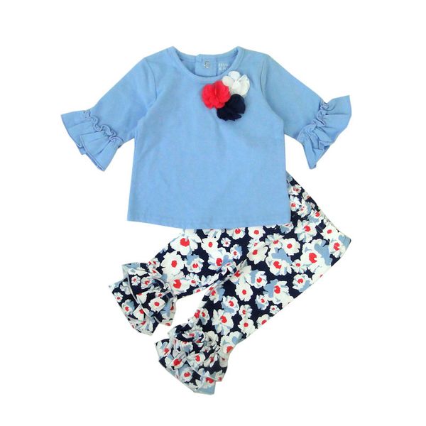 

spring new baby cotton two piece girl suit, White