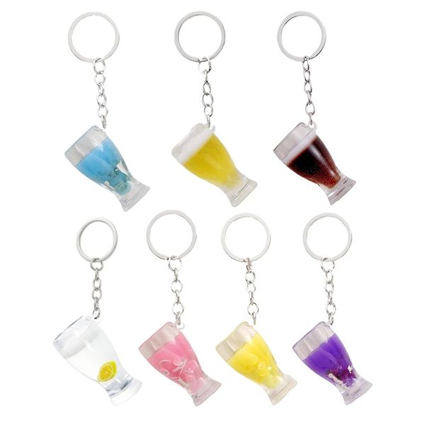 

fashion acrylic resin cute keychain drink bottle keyring bag pendant couples women men girl gift trinket birthday present, Slivery;golden