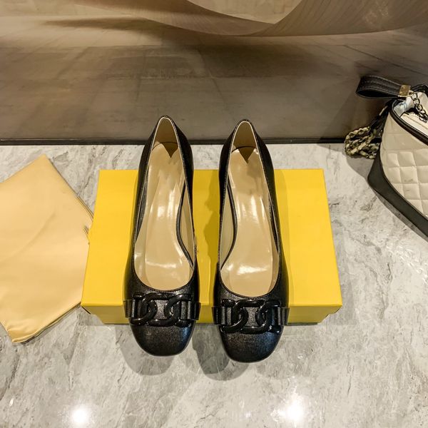 

spring and summer new loafers slipper twist buckle thick-heeled casual high-heeled shoes a pedal lazy small leather single women 01, Black