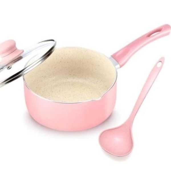 

pans flat bottom milk pan gas non stick noodles baking induction cooker household large baby cooking pot kitchen cookware