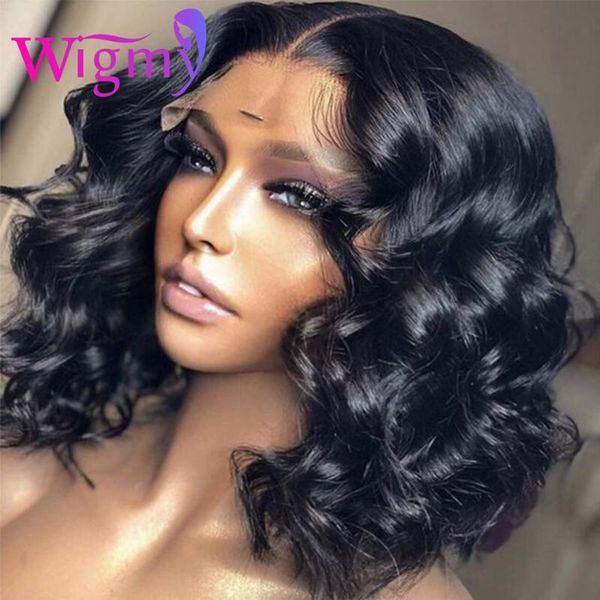 

13x4loose deep lace frontal human hair wig for black women remy glueless pre-plucked 200% 4x4 loose wave closure wigs, Black;brown