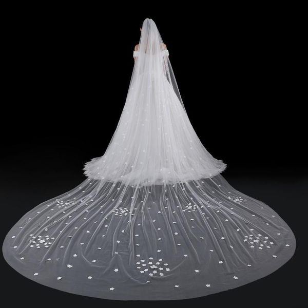 

bridal veils arrival 5 meters one-layer wedding appliques veil with comb 2021, Black