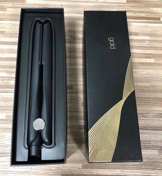 

dropship 9-hd gold profession styler hair straighteners with eu/us plug straightener in retail box 5pcs ship, Black