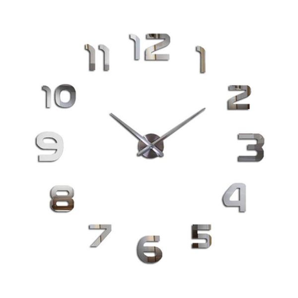 

modern large wall clock diy 3d quartz decorative watch for living room kitchen bedroom office frameless home decoration clocks