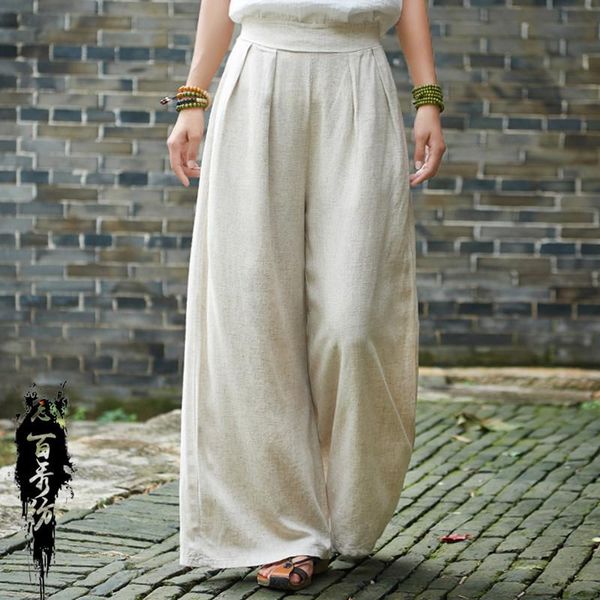 

spring women yoga pant linen loose wide bloomers running jogger fitness gym workout casual tai chi trousers sweatpants outfit