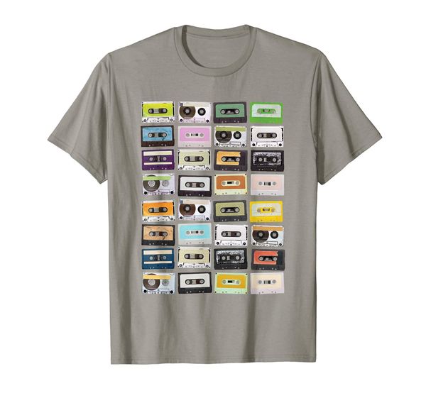 

cassette tapes mixtapes 1980s radio music t-shirt, White;black