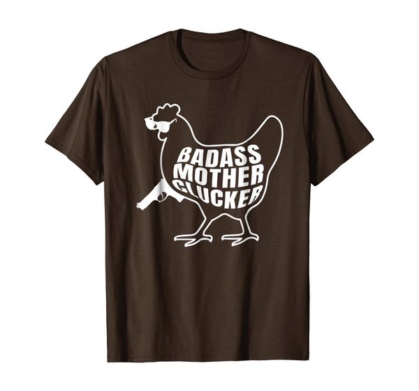 

badass mother clucker funny backyard chicken shirt, White;black