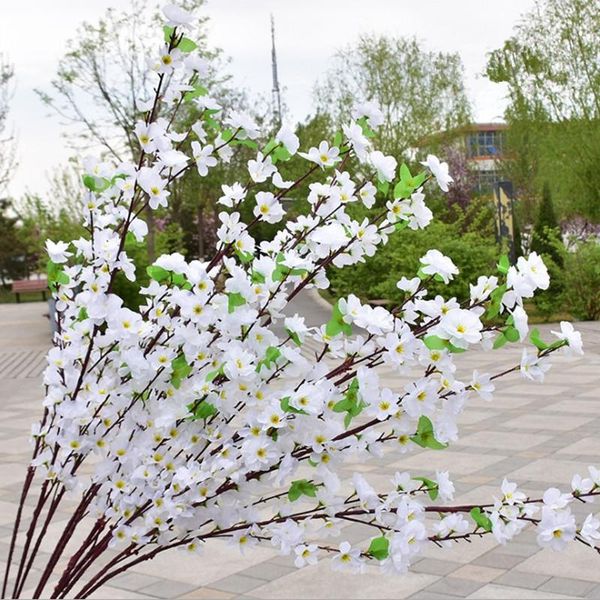 

decorative flowers & wreaths 12pcs/lot artificial branches of peach cherry blossom silk home wedding decoration flower arrival