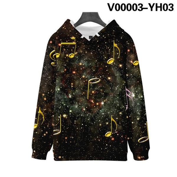 

men's hoodies & sweatshirts hip hop music note 3d kpop printed pullover men women long sleeve sweatshirt children outwear casual hooded, Black