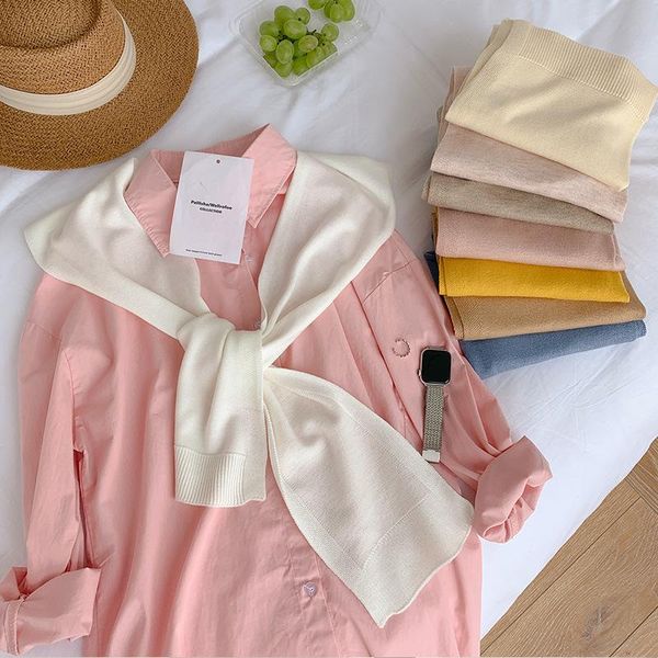 

bow ties women neckwear detachable shirt collar winter warm shawl knitted fake neck warmer false blouse half shirts, Black;gray