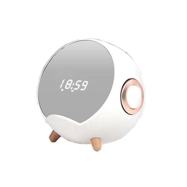 

other clocks & accessories q8 wireless charging speaker smart alarm clock mini stereo mobile phone holder hd mirror planet design for bedroo