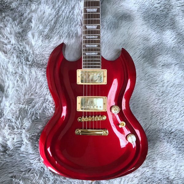 

2022 new style red color electric guitar.rosewood fingerboard .mahogany body guitarra.real ps