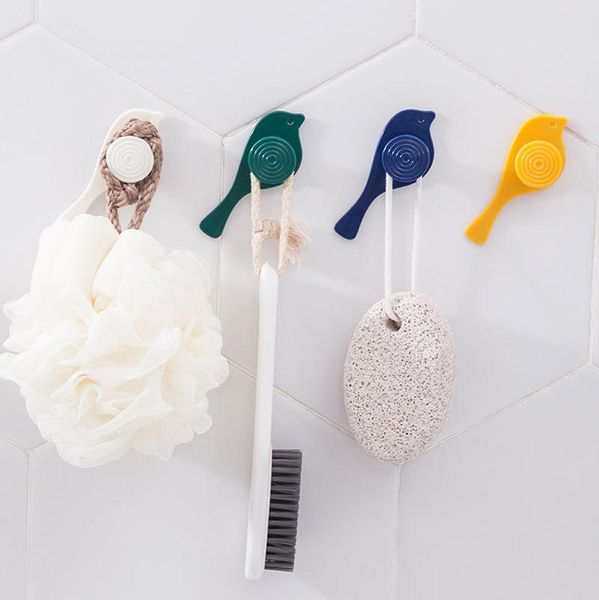 

hooks & rails 4pcs/set strong self adhesive door wall hangers hook suction heavy load rack storage for kitchen bathroom animal home decor