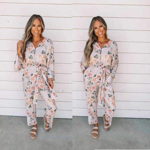 

casual woman jumpsuit printing european style female romper bodysuit long sleeve women's jumpsuits & rompers, Black;white