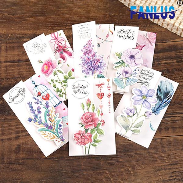 

greeting cards 6pcs/set flowers pattern birthday party blank wedding invitation card postcard envelope writing paper favors