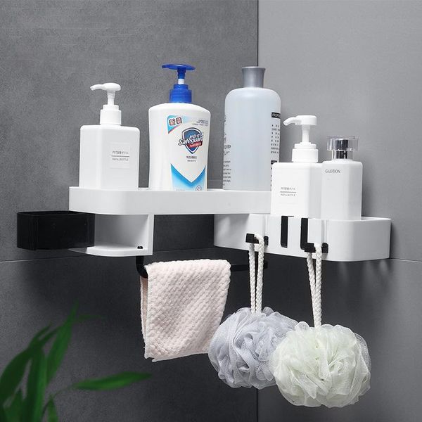 

1pcs corner shower rack bathroom shampoo kitchen storage wall-mounted shelves