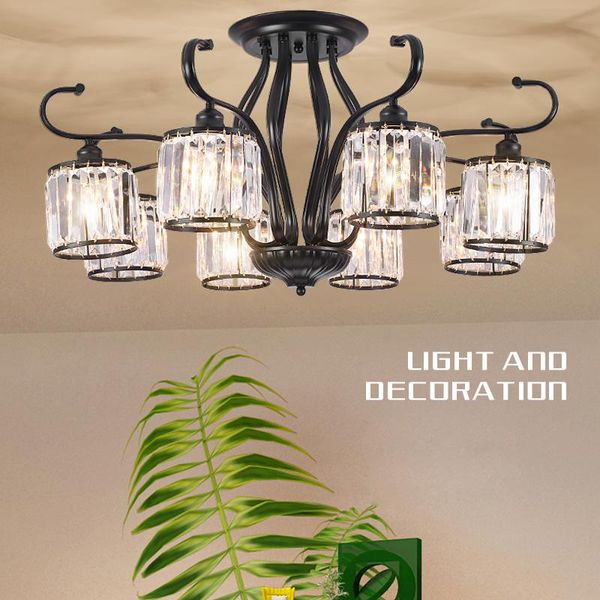 

black led ceiling chandelier art deco suspended light for kitchen living room loft bedroom crystal chandeliers
