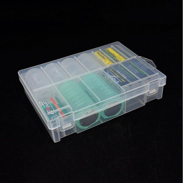 

storage boxes & bins transparent plastic battery box portable organizer holder case for 9v batteries container
