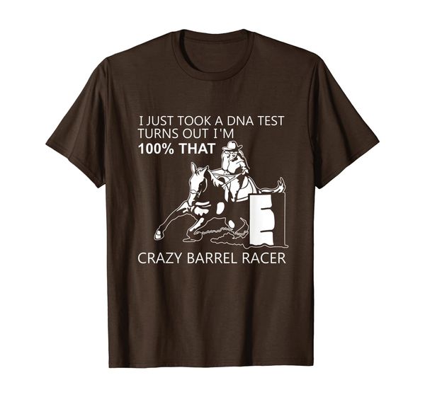 

racing horse funny tees - i'm 100% that crazy barrel racer t-shirt, White;black