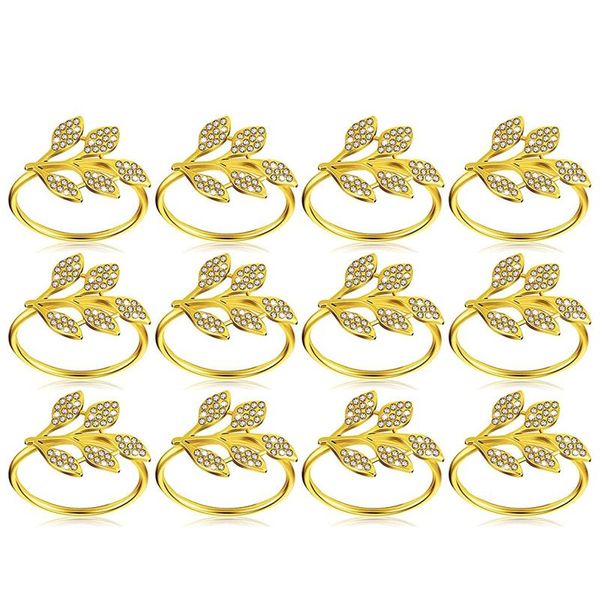 

napkin rings set of 12, leaf ring holders, bridal napkins glossy holder adornment for christmas