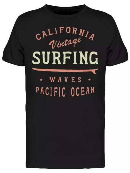 

California Vintage Surfing Waves Tee Men's -Image by Shutterstock, White;black
