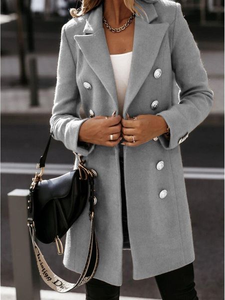 

women stylish long sleeve lapel coat fashion solid color for shopping daily wear women's jackets, Black;brown