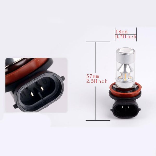 

car headlights h11 h8 2323 light bulbs white 60w accessories led fog lamp bulb