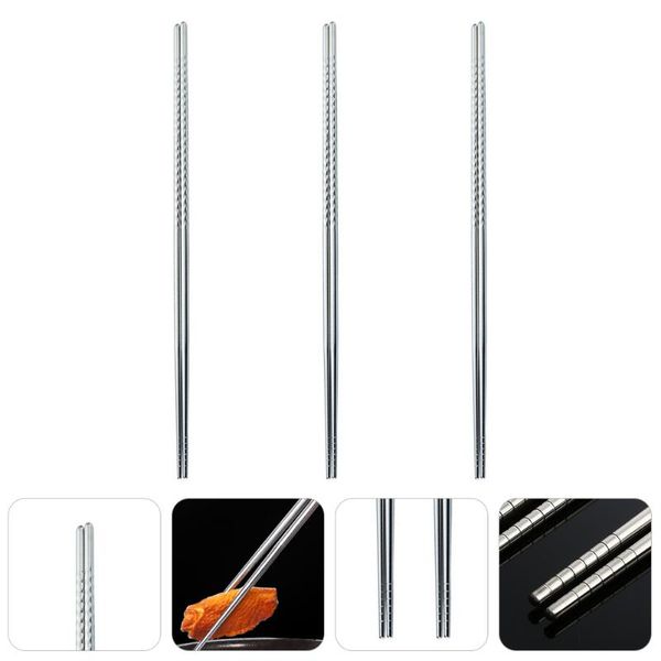 

chopsticks 3 pairs of 39cm stainless steel extra long pot frying tableware