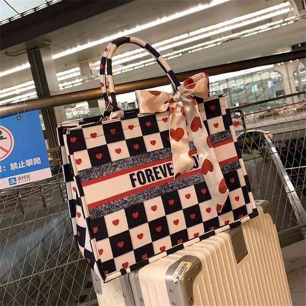 

83% off wholesale sale tanabata gift for girlfriend large capacity female new fashion canvas love one shoulder bag portable tote bag