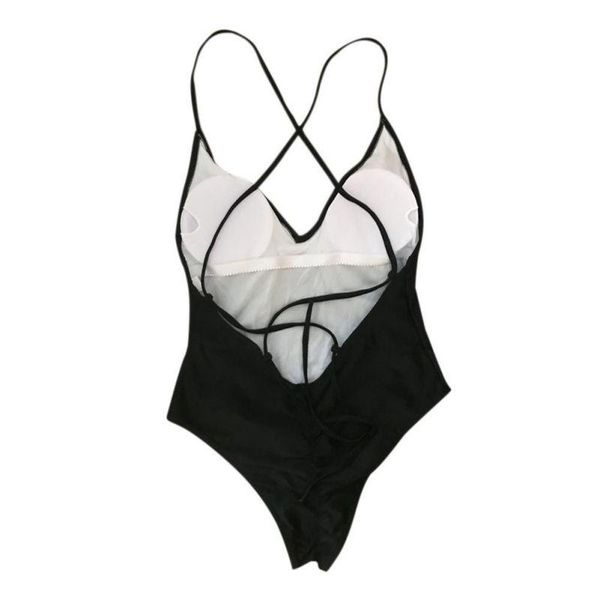 

one-piece suits women swimwear high cut one piece swimsuit backless swim suit thong bathing female monokini black white red