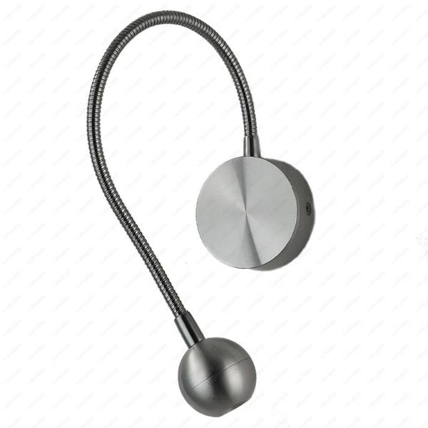 

wall sconce lamp picture light fixture indoor lighting flexible pipe on/off button/not silver shell cabinet exhibition spotlights
