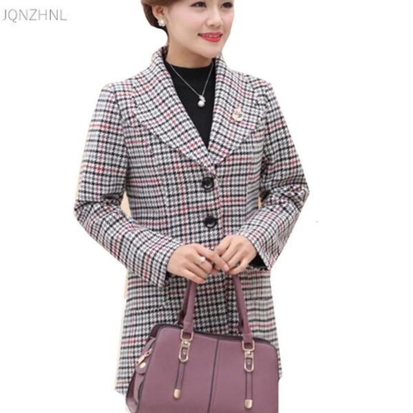 

women's trench coats temperament middle-aged jacket loose large size fashion lapel spring jackets autumn windbreaker plaid as785, Tan;black