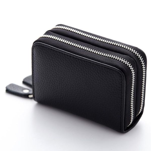 

women wallet genuine leather business wallets fashion female purse credit card holder trunk organizer, Red;black