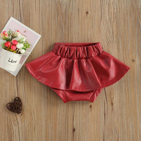

shorts kids culottes girls solid color ruffled high waist pantskirt short pants for summer rd/golden/blac 6 months-4 years, Black