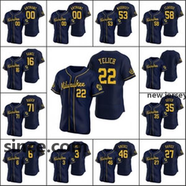 

2021 milwaukee men women youth 22 christian yelich josh hader woodruff lorenzo cain ryan braun brent suter arcia brewers baseball jerseys, Blue;black