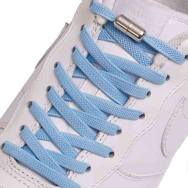

1pair new flat elastic locking shoelace no tie shoelaces special creative kids sneakers shoes laces strings h1106, White;pink