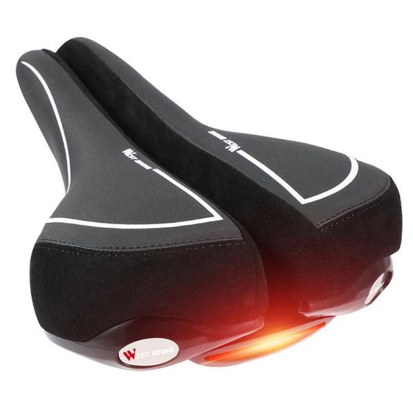

bicycle saddle with tail light mtb bike saddles soft comfortable hollow cycling
