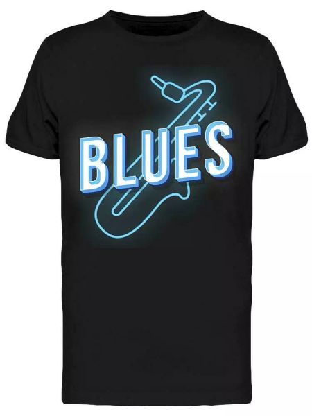 

blues lettering men's tee -image by shutterstock, White;black