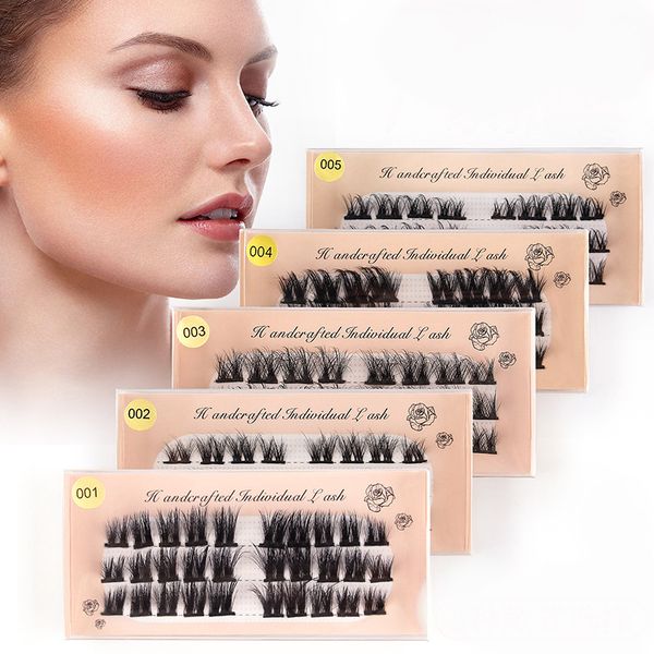 

new segmented grafted single cluster false eyelashes natural dense three row self grafteds simulated eye lashes