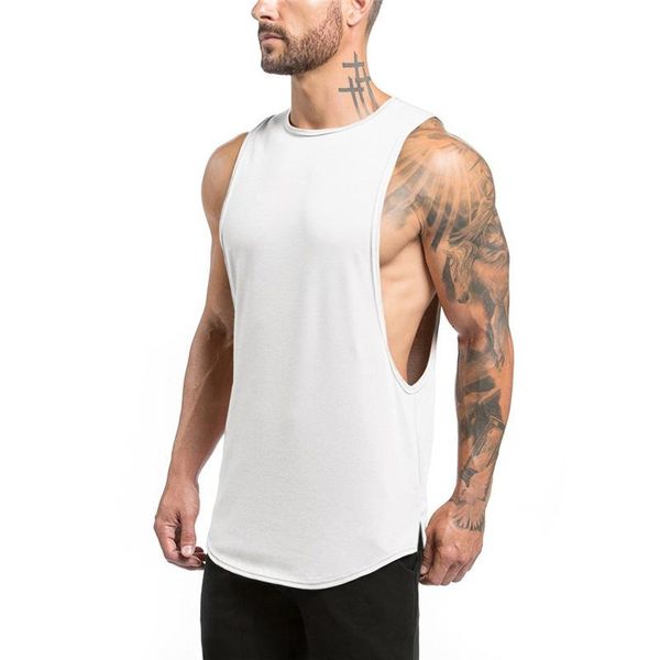 

men' tank just gym mens cotton fitness bodybuilding sleeveless shirt workout clothing casual fashion undershirt vest, White;black