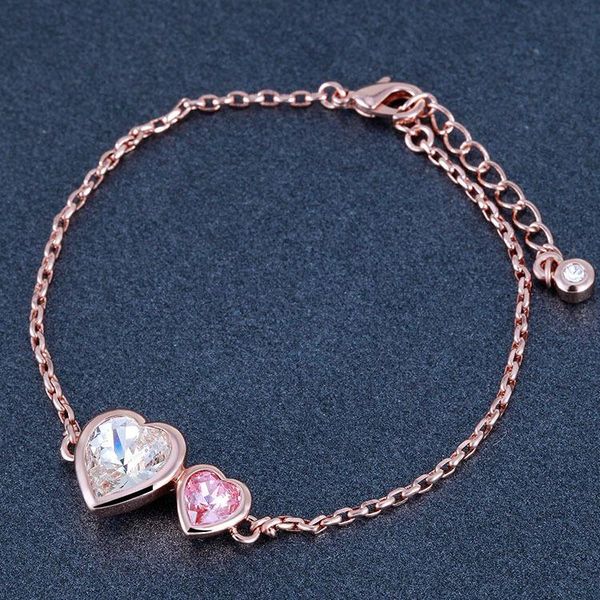 

link, chain bracelet jewelry adopts crystal selling heart-shaped, Black
