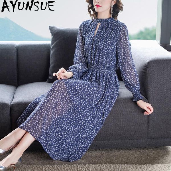 

casual dresses ayunsue spring summer floral dress women beach chiffon elegant plus size party boho ladies 2021 11881 kj4346, Black;gray